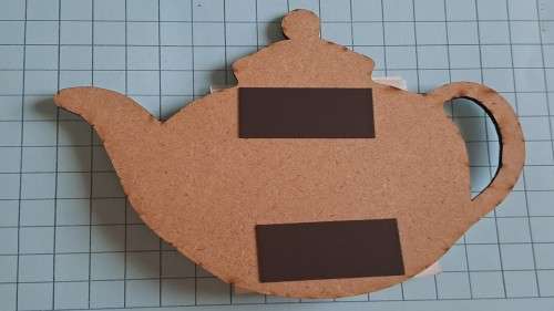 Tea pot magnet with 2  `decorative` teabags attached  - `Get well soon