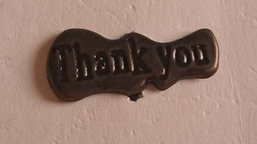Art +  craft embellishments - small `Thank You` pin