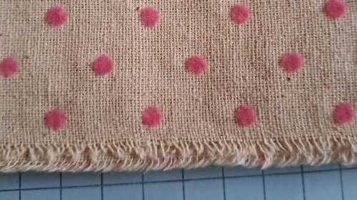 Cotton frayed pink polka