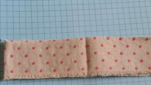 Cotton frayed pink polka
