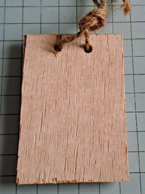Wooden tag/decoration  - gold star