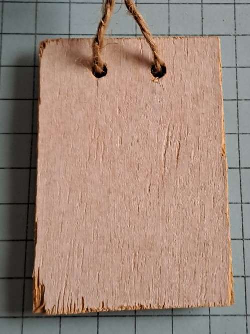 Wooden tag/decoration - silver star