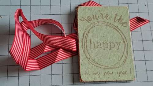 Celebration/decorative glass/mug tie back -  `You are the Happy in my New Year`