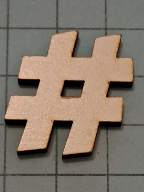 Wooden embellishments - Hashtag