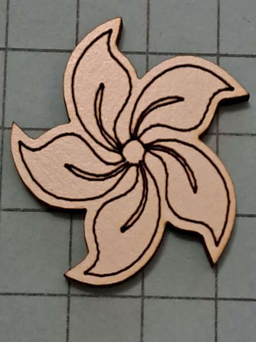 Wooden embellishments - smaller flower