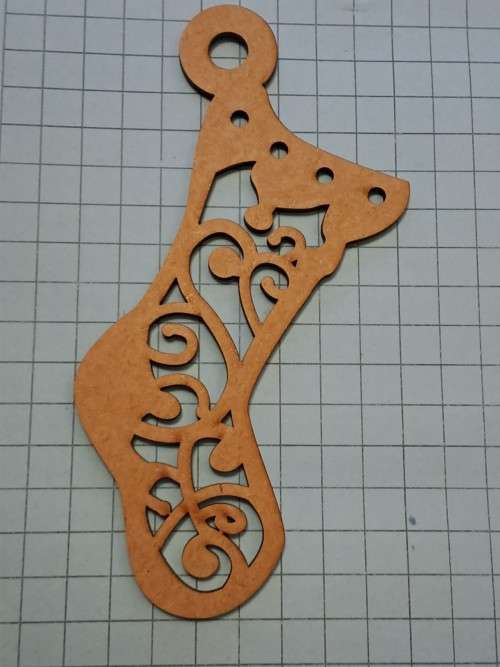 Wooden embellishments - Christmas stocking