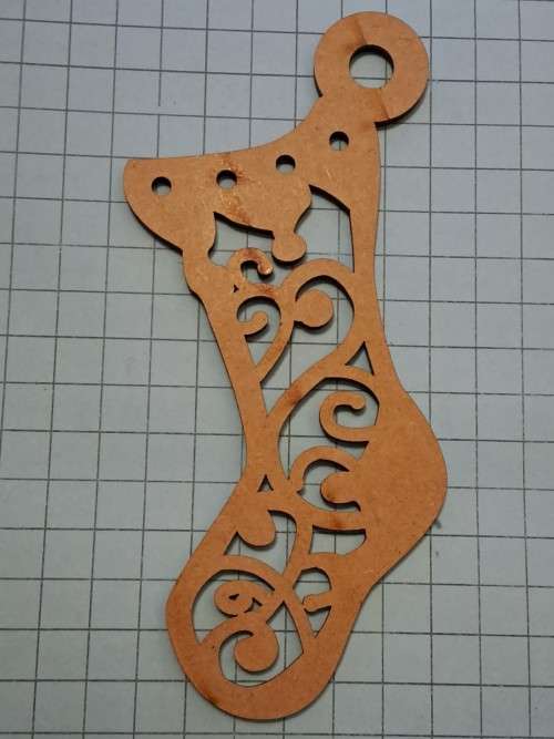 Wooden embellishments - Christmas stocking