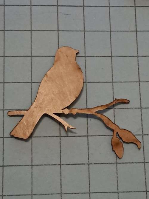 Wooden embellishments - bird on branch