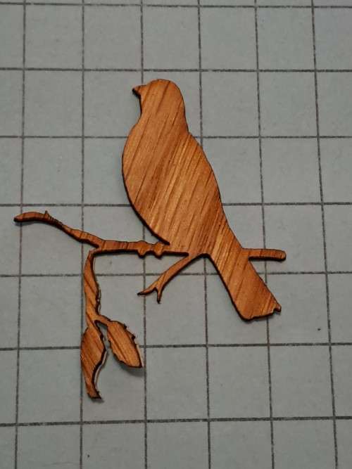 Wooden embellishments - bird on branch