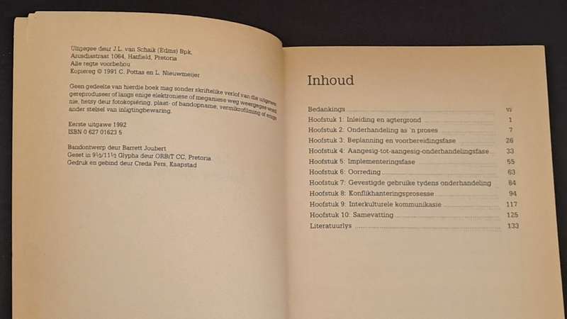 Chris Pottas & Louise Niewmeijer -  Onderhandeling - `n Fyn kuns - paperback/softcover - pages  134