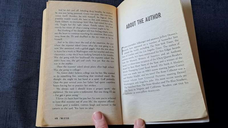 Jeffery Deaver  - Twisted - paperback/softcover - pages 478