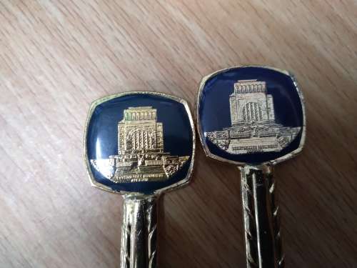 2 x Voortrekker Monument Gold Plated Spoons (1 x teaspoon / 1 x sugarspoon)