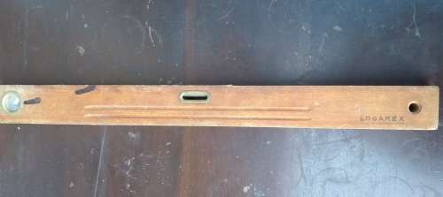 Vintage Logarex 60cm Wood and Brass Spirit Level (as collectors item - see description)