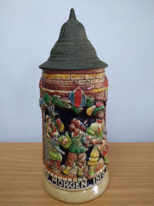 Vintage DBGM #63 German Stein with Pewter Lid