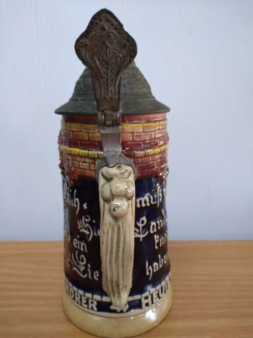 Vintage DBGM #63 German Stein with Pewter Lid