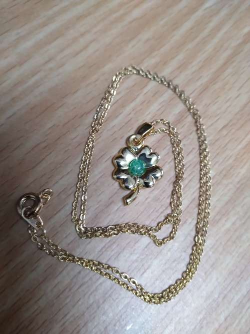 Green Aventurine 24-carat Gold Plated Patricius Clover Pendant