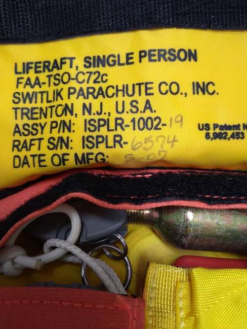 SWITLIK Inflatable Single Place Life Raft - Loose Pack