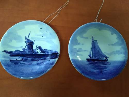 Holland Blue Delft 8,4cm Plate x 2