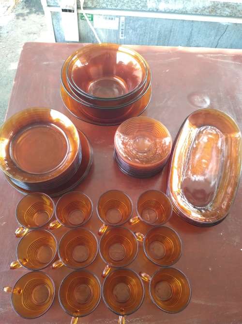 Amber Duralex France Dinnerware - set of 48 odd pieces