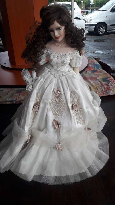 Vintage Bridal Porcelain Doll 22 inch