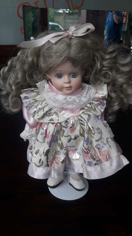 Pretty Pink Dress Porcelain Doll