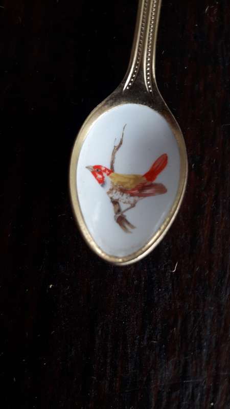 Bird Teaspoons 24k Gold Plated x 8 (QC0899)