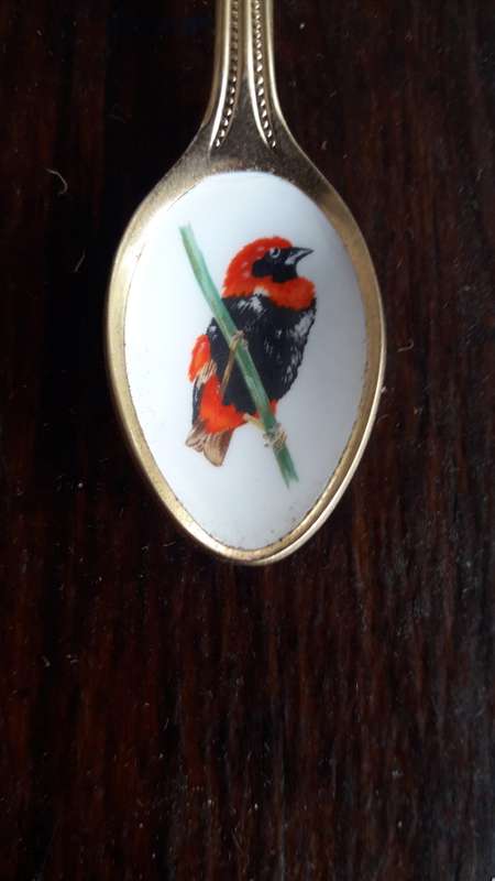 Bird Teaspoons 24k Gold Plated x 8 (QC0899)