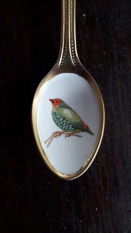 Bird Teaspoons 24k Gold Plated x 8 (QC0899)