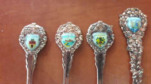 Set of 7 Copper Souvenir Teaspoons