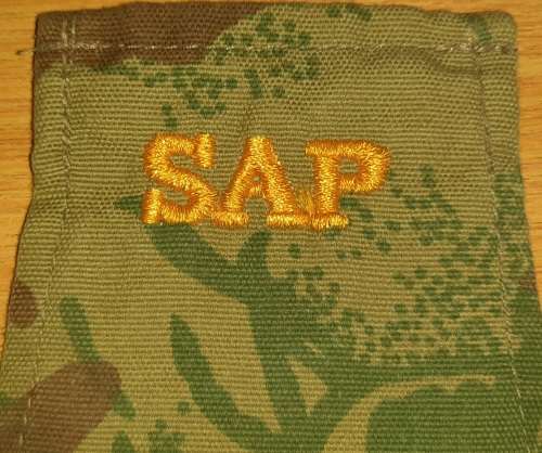 SAPD/SAPS Shoulder Flash + 2 Badges + SAP Brassard.