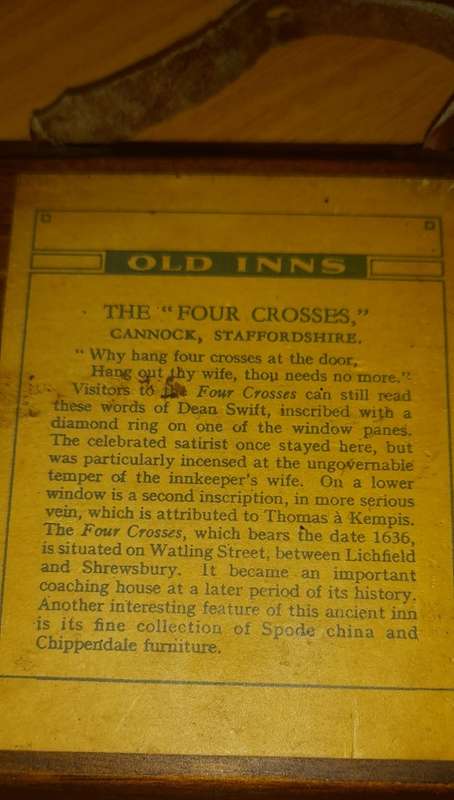 Old Inns - The Four Crosses, Cannock, Staffordshire. 1939. Artist Unknown.