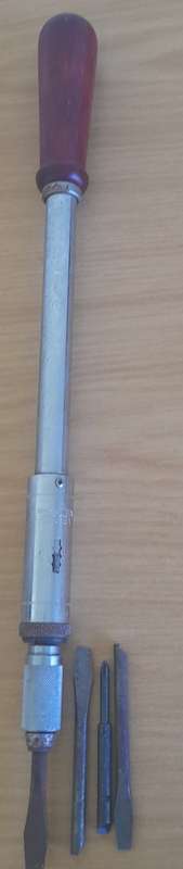 Vintage Vessel Hard Ratchet Drill/ Screwdriver 1500-620 mm Push Power Includes 3 Bits