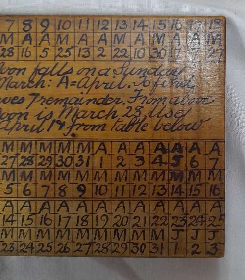 Wooden Circular Perpetual Calender for Easter Sunday / Ascension Day  