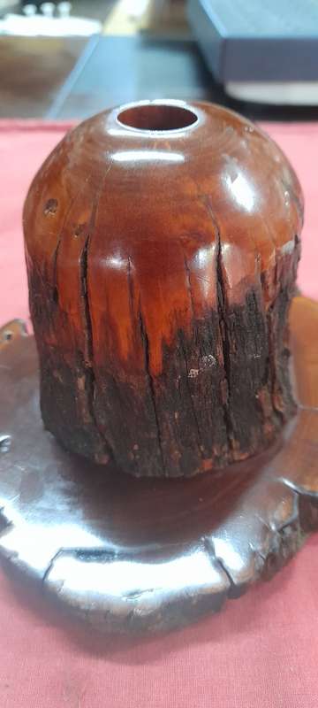Vintage Handcrafted African Wood Pencil Holder