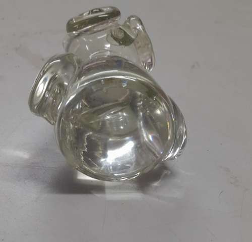 Vintage Glass Owl Paperweight, Controlled Bubbles  
