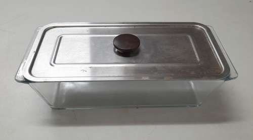 Pyrex 217-10 Clear Glass Loaf Bread Pan With Lid