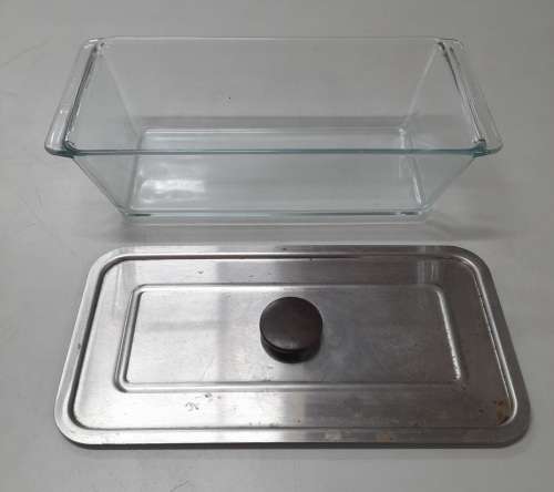 Pyrex 217-10 Clear Glass Loaf Bread Pan With Lid