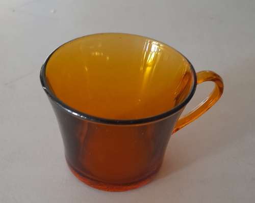 Odd Set Amber Glassware,  5 Glasses & 1 Cup  