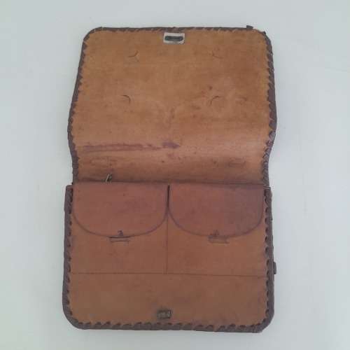Vintage Deco 1920/30/40s Egyptian Tooled Leather Purse Clutch Handbag
