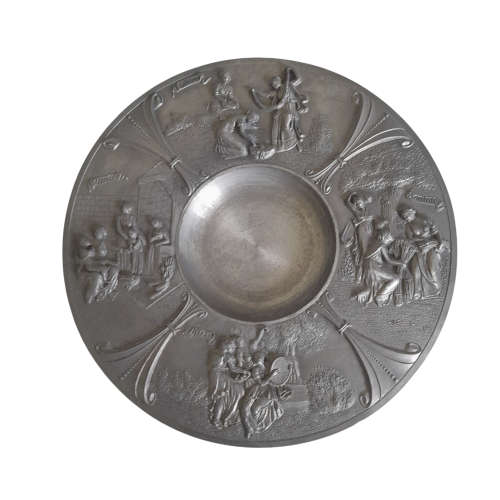 SKS Zinn Pewter Seasons Plate 9` Made In Germany