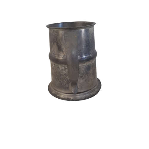Vintage Fine Pewter Beer Stein With Glass Base (QC0600)