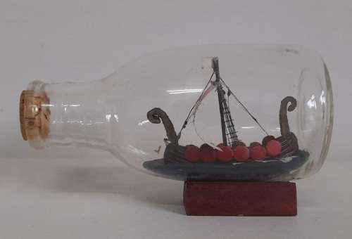 Norway Model Ship in Glass Bottle