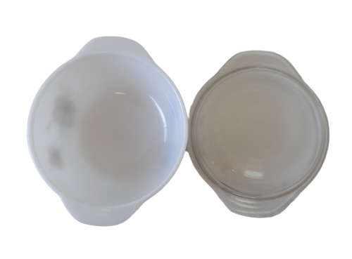 Vintage Hanamori Milk Glass Casserole