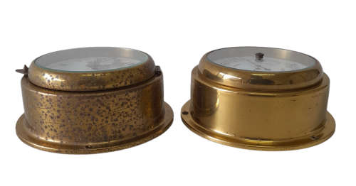 Barigo Barometer, Thermometer and Watch - Brass