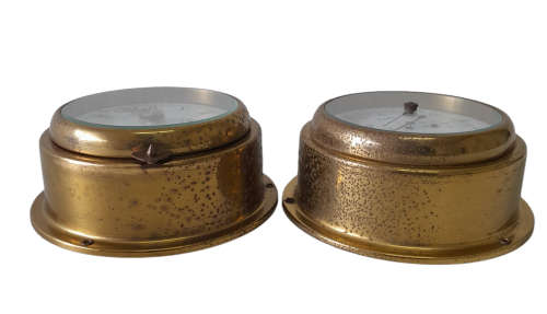 Barigo Barometer, Thermometer and Watch - Brass