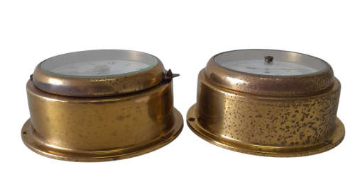 Barigo Barometer, Thermometer and Watch - Brass