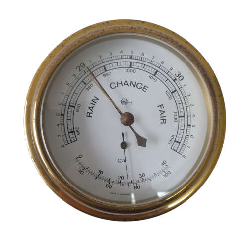 Barigo Barometer, Thermometer and Watch - Brass