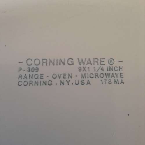 Corning ware 9` Pie Plate P-309