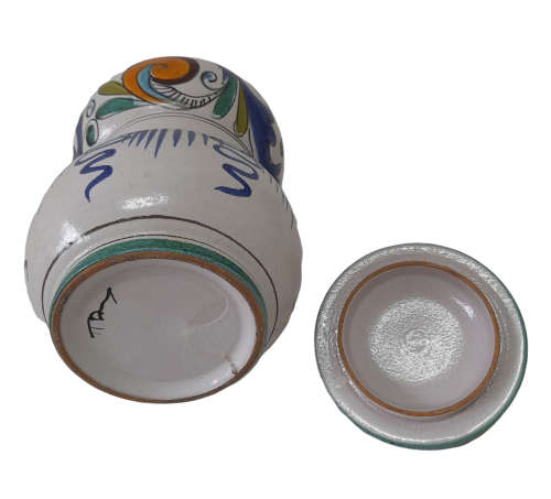Vintage Ceramic Apothecary Jar - 23cm total height