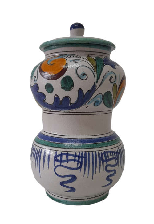 Vintage Ceramic Apothecary Jar - 23cm total height
